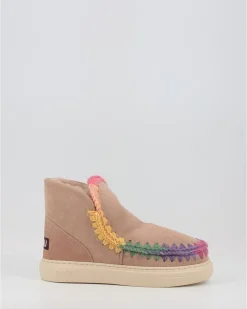 Botas Mou Eskimo Sneaker Bold Rainbow Stitching Taupe