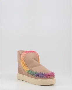 Botas Mou Eskimo Sneaker Bold Rainbow Stitching Taupe