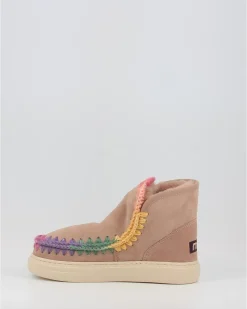 Botas Mou Eskimo Sneaker Bold Rainbow Stitching Taupe