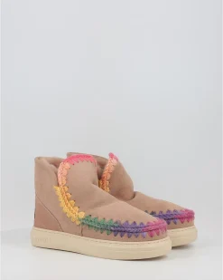 Botas Mou Eskimo Sneaker Bold Rainbow Stitching Taupe