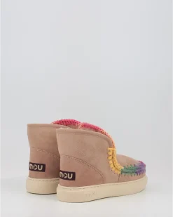 Botas Mou Eskimo Sneaker Bold Rainbow Stitching Taupe