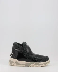 Botas Mou Eskimo Trainer - Big Metallic Letter Logo Negro