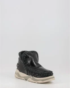 Botas Mou Eskimo Trainer - Big Metallic Letter Logo Negro