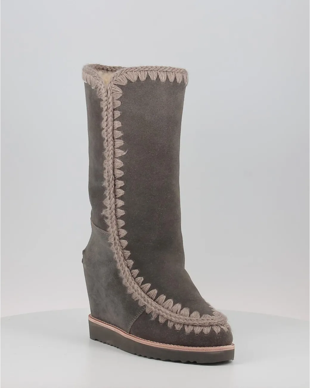 Botas Mou French Toe Wedge Tall Gris