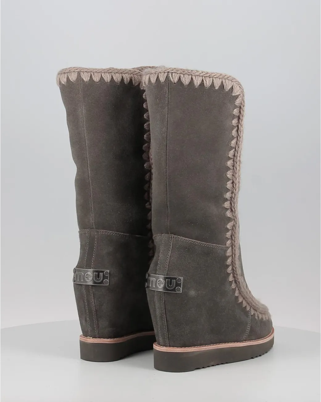 Botas Mou French Toe Wedge Tall Gris