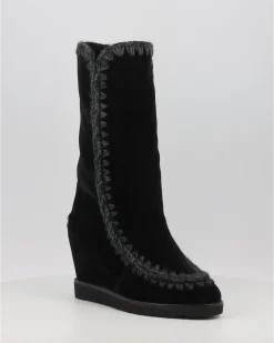 Botas Mou French Toe Wedge Tall Negro