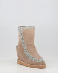 Botas Mou French Toe Wedge Short Taupe