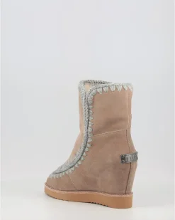 Botas Mou French Toe Wedge Short Taupe