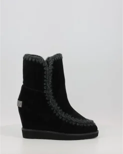 Botas Mou French Toe Wedge Short Bkbk Negro