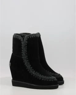 Botas Mou French Toe Wedge Short Bkbk Negro