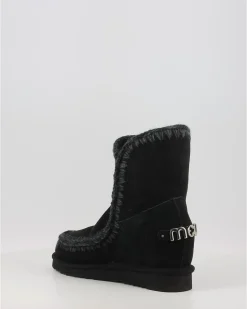 Botas Mou Inner Wedge Short Big Metal Logo Negro