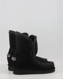 Botas Mou Inner Wedge Short Big Metal Logo Negro