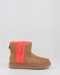 Botas Ugg Classic Mini Zipper Tape Logo Chestnut