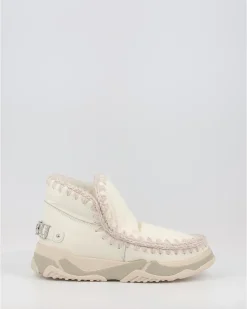 Botines Mou Eskimo Trainer Logo Rhinestones Wxwhi Blanco