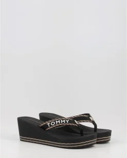 Chanclas Tommy Hilfiger Tommy Webbing H Wedge Sandal Negro