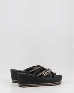 Chanclas Tommy Hilfiger Tommy Webbing H Wedge Sandal Negro