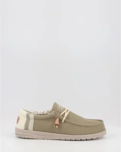 Náuticos Hey Dude Wally Linen Natural Verde