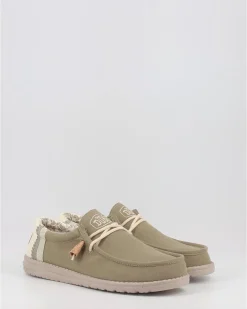 Náuticos Hey Dude Wally Linen Natural Verde