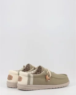 Náuticos Hey Dude Wally Linen Natural Verde