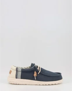 Náuticos Hey Dude Wally Linen Natural Azul