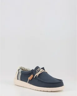 Náuticos Hey Dude Wally Linen Natural Azul