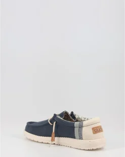 Náuticos Hey Dude Wally Linen Natural Azul