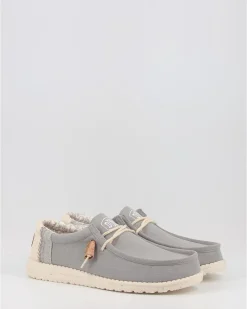 Náuticos Hey Dude Wally Linen Natural Gris