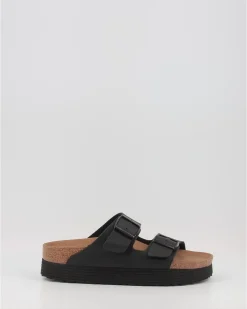 Sandalias Birkenstock Papillio Arizona Grooved Platform Bf Veg Negro