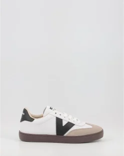 Zapatillas Victoria Berlin Ciclista Efecto Piel & Serraje Blanco