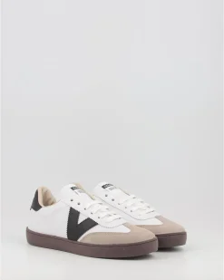 Zapatillas Victoria Berlin Ciclista Efecto Piel & Serraje Blanco