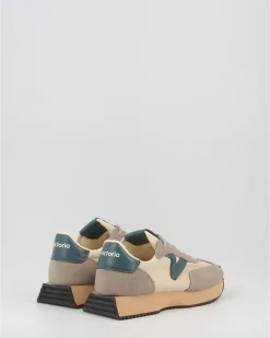 Zapatillas Victoria Cosmos Retro Nylon & Serraje Taupe
