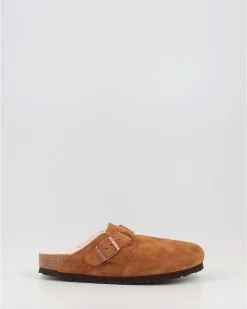 Zuecos Birkenstock Boston Shearling Cuero