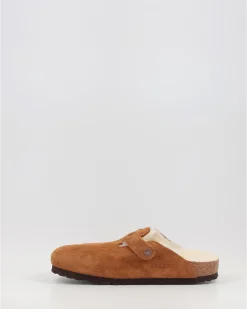 Zuecos Birkenstock Boston Shearling Cuero