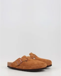 Zuecos Birkenstock Boston Shearling Cuero