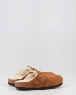 Zuecos Birkenstock Boston Shearling Cuero