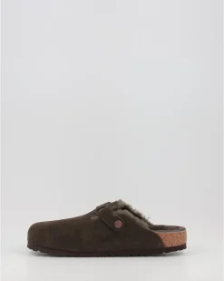 Zuecos Birkenstock Boston Vl Shearling Marron