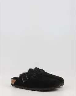 Zuecos Birkenstock Boston Vl Shearling Negro
