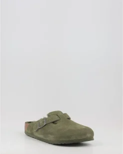 Zuecos Birkenstock Boston Vl Shearling Verde
