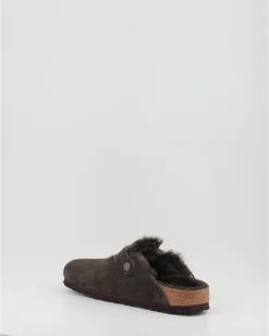 Zuecos Birkenstock Boston Vl Shearling Marron