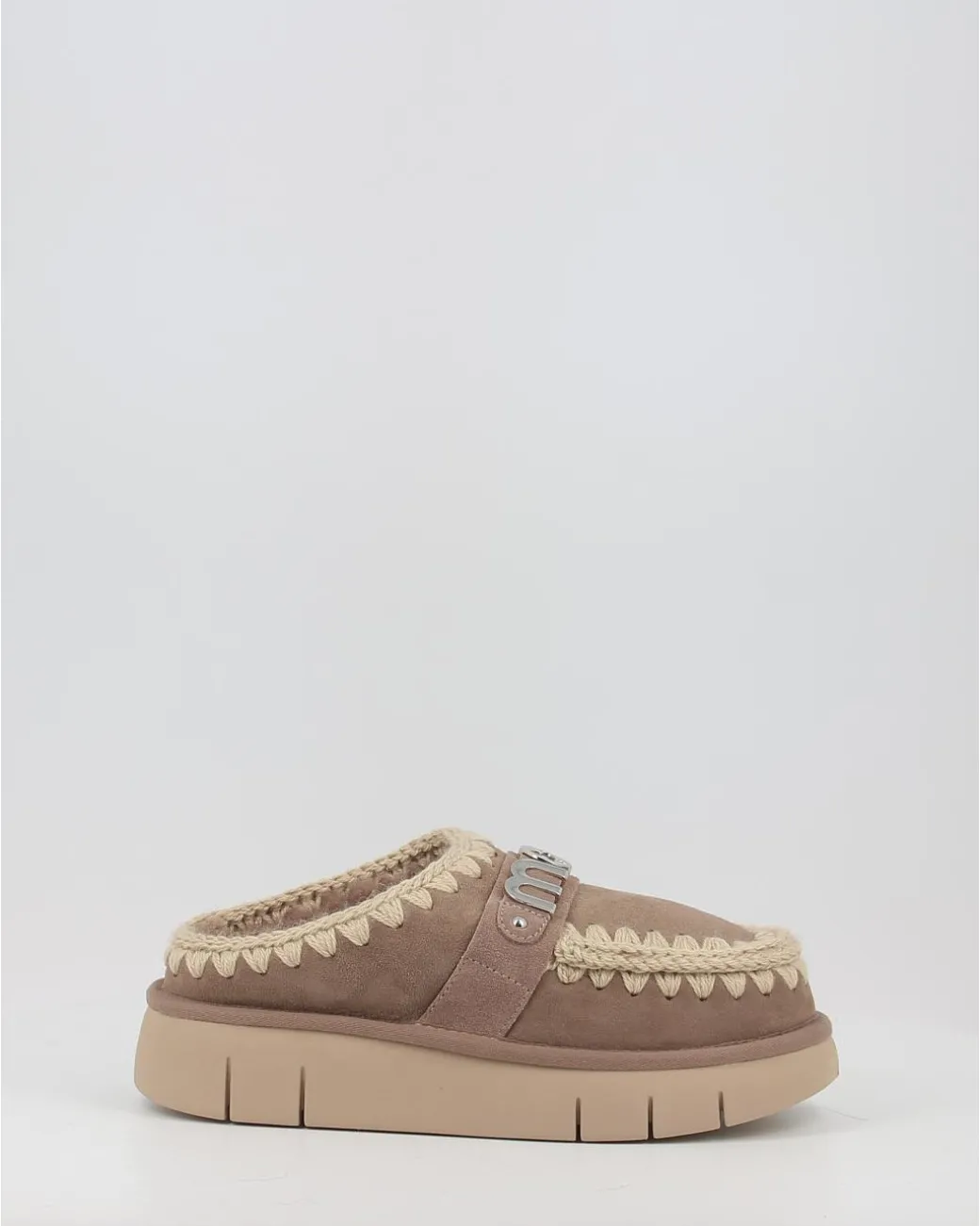 Zuecos Mou Bounce Clog Metal Logo Gris