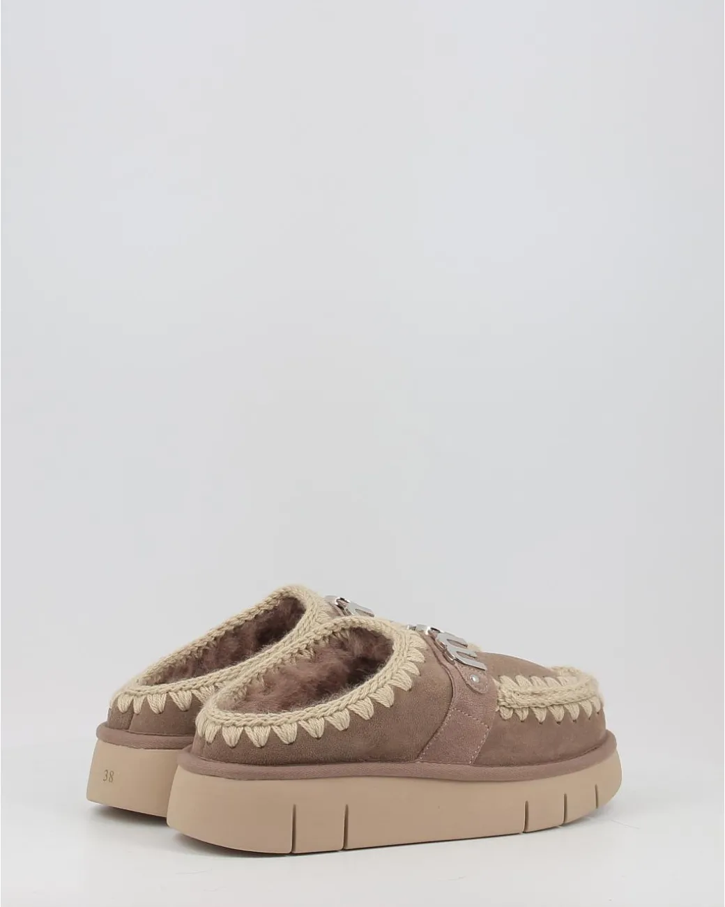 Zuecos Mou Bounce Clog Metal Logo Gris