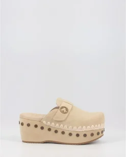 Zuecos Mou Cio6-02 With Strap Whe Beig