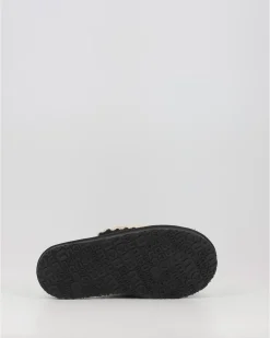 Zuecos Mou Suede Slipper Full Eskimo Stitch Negro