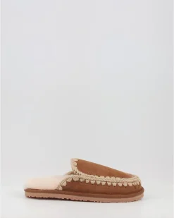 Zuecos Mou Suede Slipper Full Eskimo Stitch Cuero