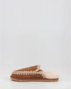 Zuecos Mou Suede Slipper Full Eskimo Stitch Cuero