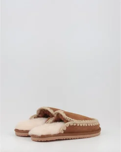 Zuecos Mou Suede Slipper Full Eskimo Stitch Cuero