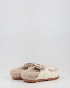 Zuecos Mou Winter Bio Slide - Big Letter Logo Blanco